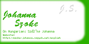johanna szoke business card