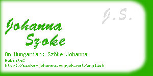johanna szoke business card